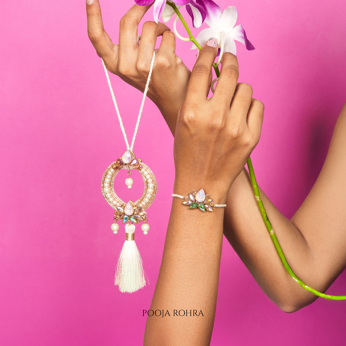 Lotus Rakhi Lumba Set