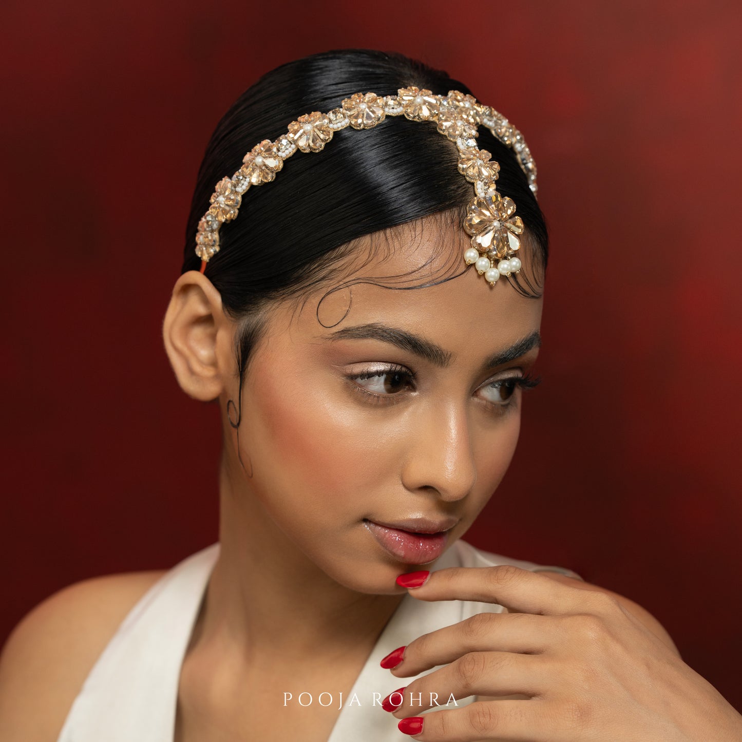 Floret Headband With Maangtika
