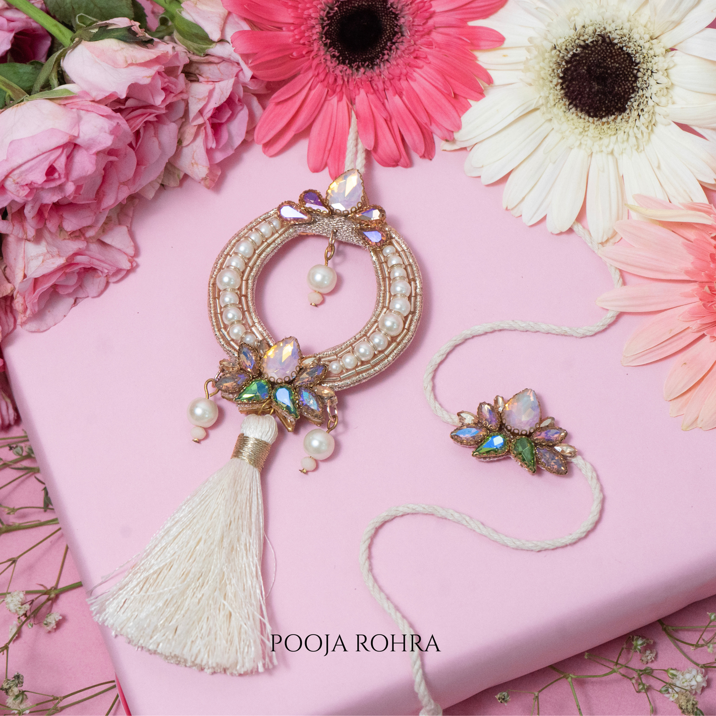 Lotus Rakhi Lumba Set
