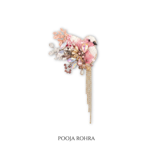 Crystal & Sequin Bird Brooch