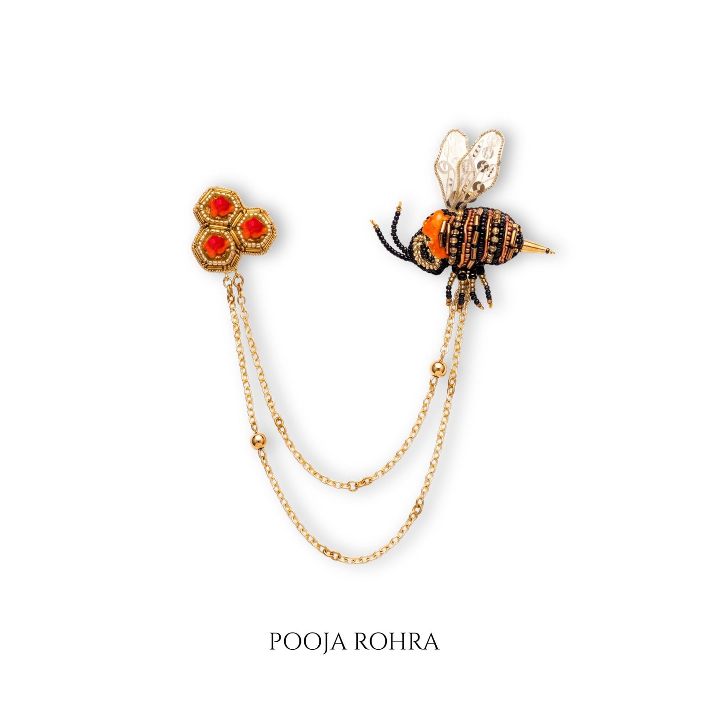 Queen Bee Dual Chain Brooch