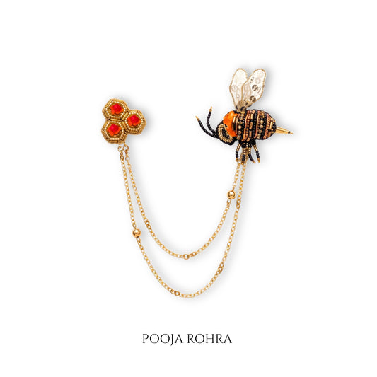 Queen Bee Dual Chain Brooch