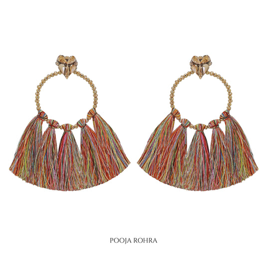 Tassel earrings with heart top